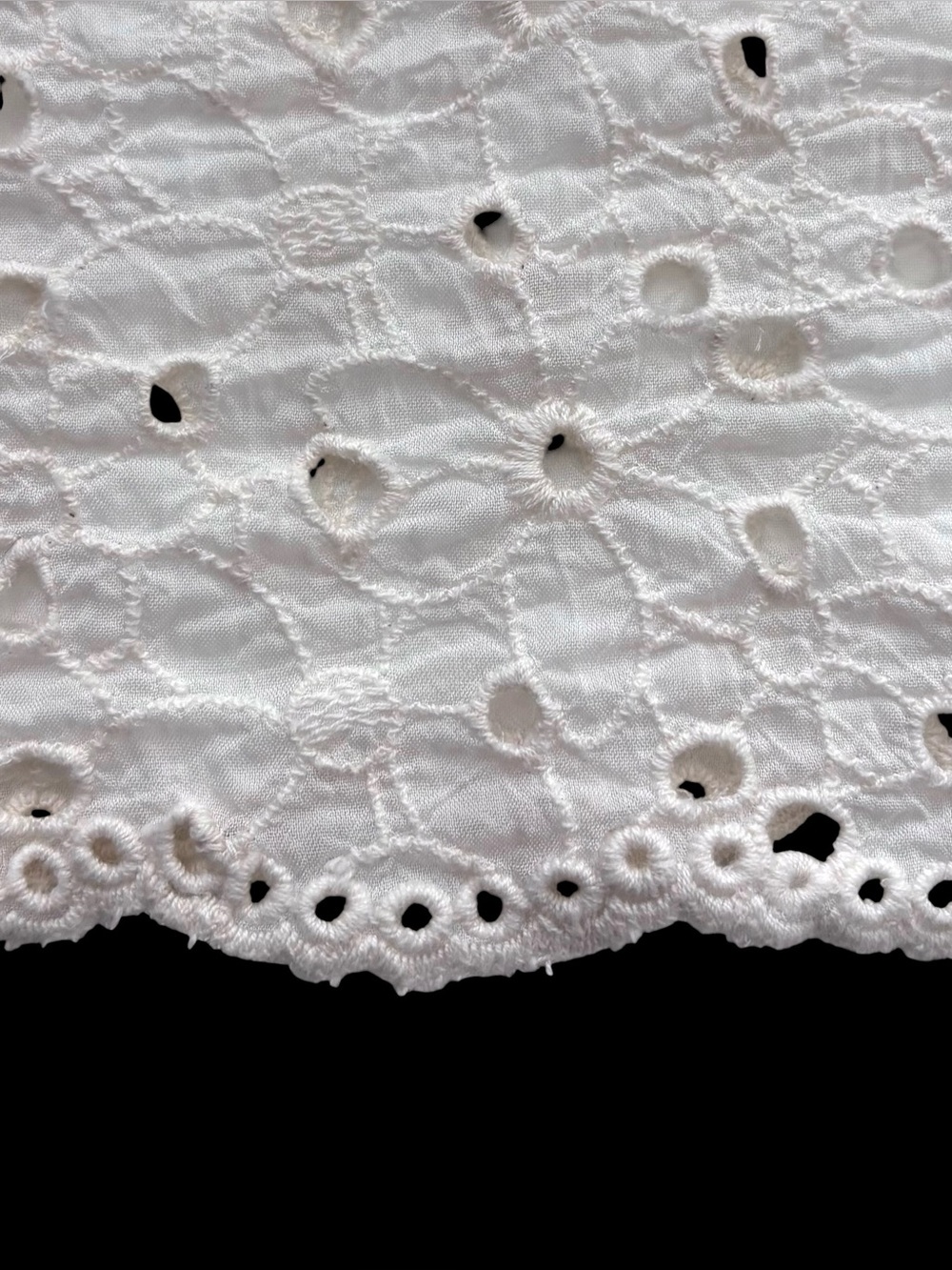 Johnny Was Nydia Applique Top Natural White Eyelet Crochet Floral Boho - Picture 8 of 10